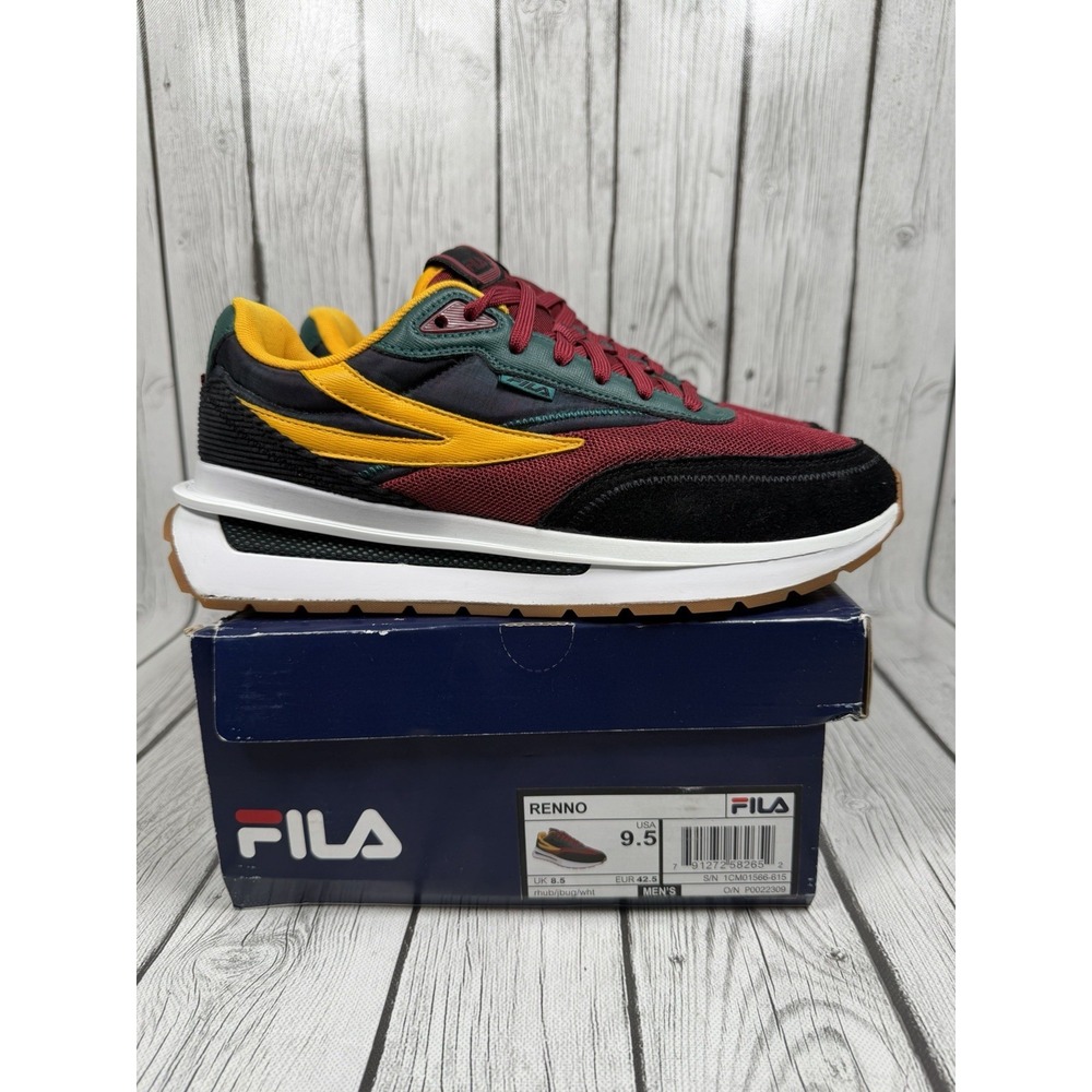 FILA Renno Men's Size 9.5 Rhubarb June Bug Black 1CM01566-615 Pre-owned Mint